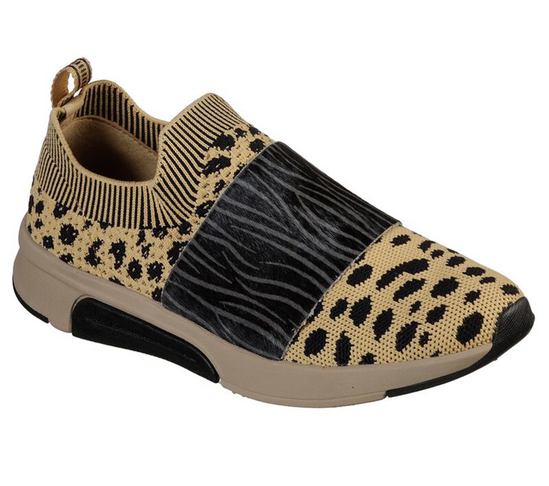 Skechers Dam Leopard/Svarta Slip On - Modern Jogger - Abbe - Sverige (YIGZL-1072)